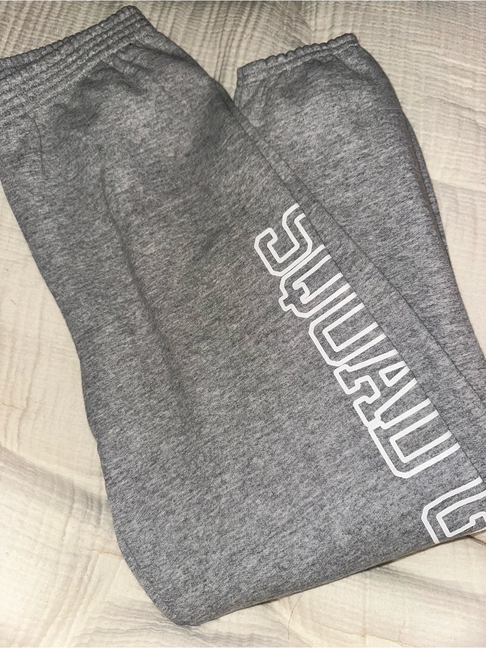 Slyfox Threads Youth Gray Sweatpants with ‘’SQUAD GOALS’ down leg - NWOT Large